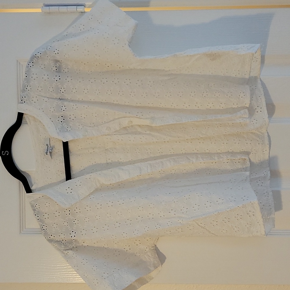 Madrwell White Eyelet Top Size M